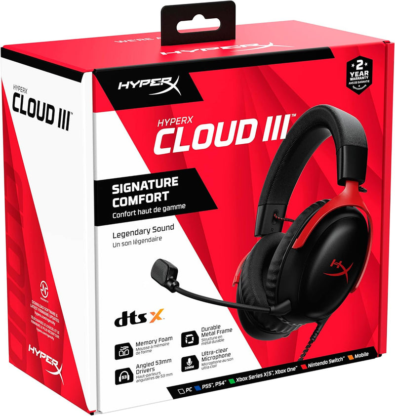 HyperX Cloud III – Wired Gaming Headset, PC, PS5, Xbox Series X|S, Ang
