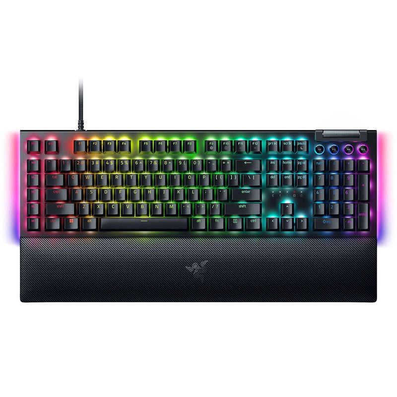 Razer BlackWidow V4 - مفاتيح ميكانيكية صفراء I 6 مفاتيح ماكرو مخصصة I 2-Side Underglow وإضاءة لكل مفتاح I لوحة مفاتيح ميكانيكية للألعاب Chroma RGB - أسود