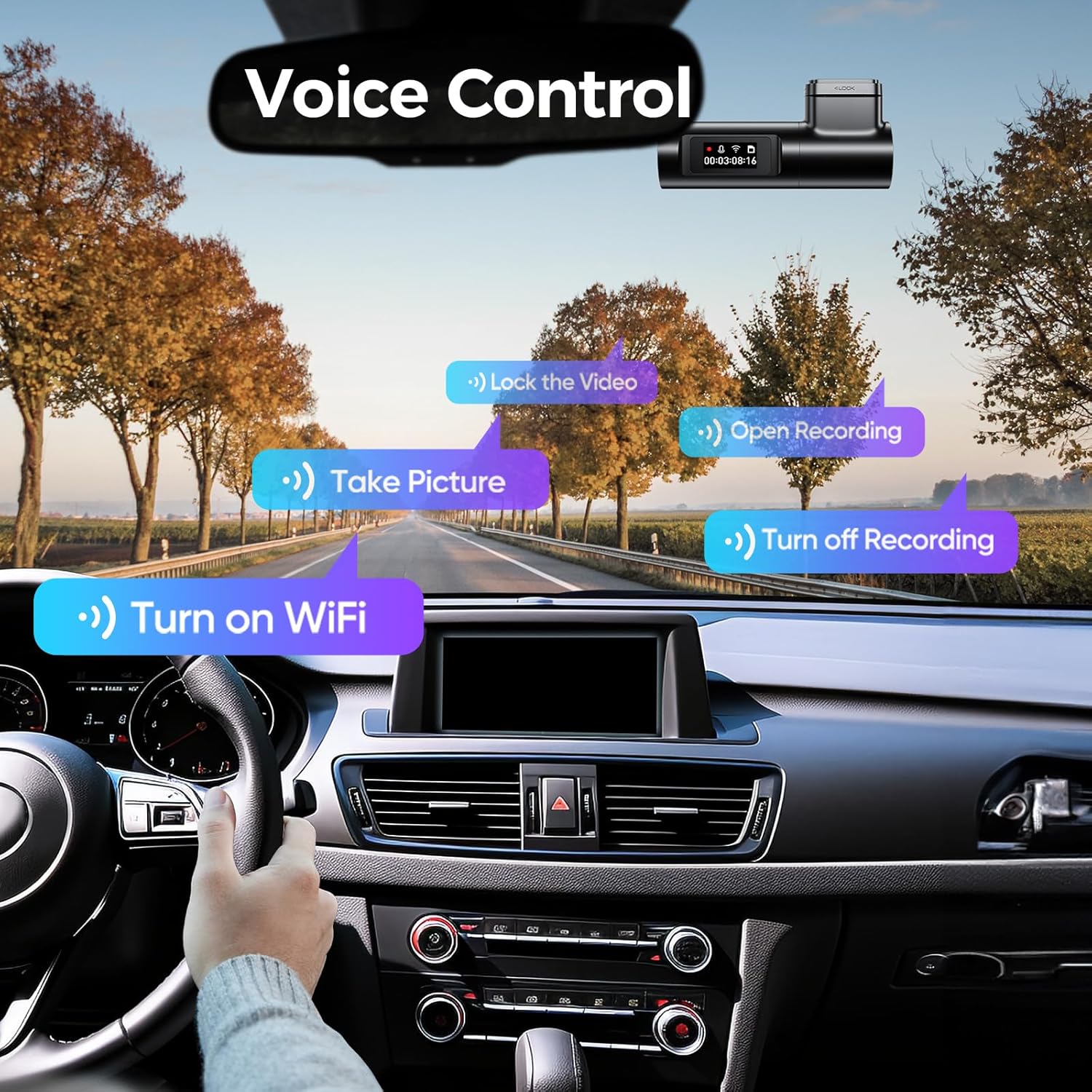 Lingdu D500 4K Smart Dash Cam – Front Car Camera with WiFi & GPS, 0.96" LCD Display, Night Vision, WDR, Parking Mode, Loop Recording, G-Sensor, 150° Wide Angle