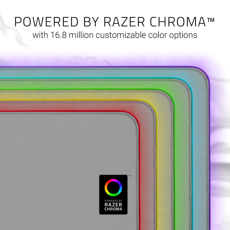 Razer Goliathus Extended Chroma - حصيرة ماوس ألعاب ناعمة مع Chroma - Mercury - عبوة FMRL