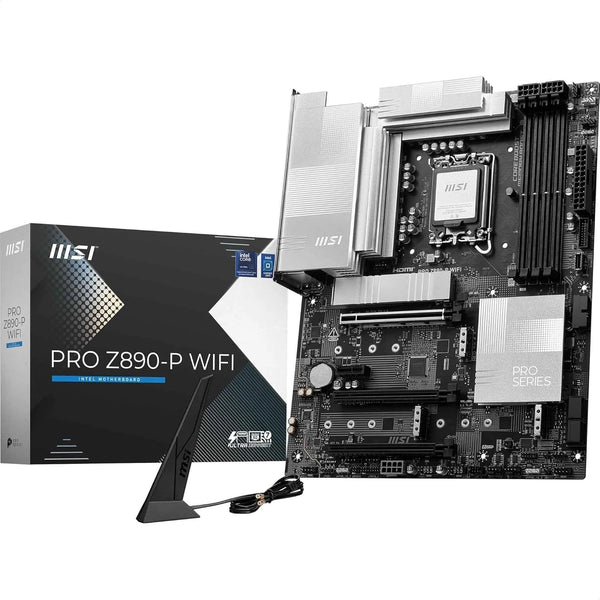 MSI PRO Z890-P WIFI Motherboard, ATX - Supports Intel Core Ultra Processors (Series 2), LGA 1851 - 55A DrMOS, DDR5 Memory Boost (9200+ MT/s OC), PCIe 5.0 x16 & 4.0 x16, M.2 Gen5, Wi-Fi 7, 5G LAN