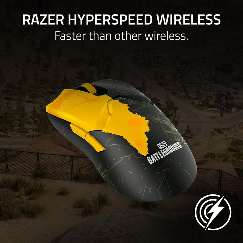 Razer Viper V2 Pro - PUBG- 58g ماوس رياضي لاسلكي خفيف الوزن للغاية وفائق السرعة I Switch Gen.3 مع ماوس فائق السرعة