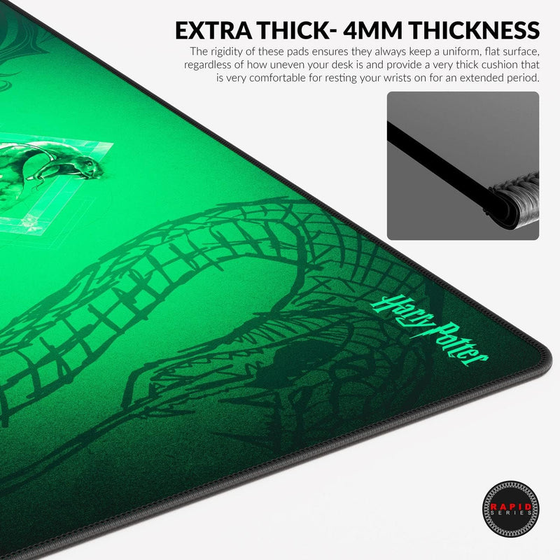 Cybeart | Slytherin Gaming Desk Mat (XXL - 900x400x4mm) | Waterproof, Never Slip Base, Stitched Edges, Esports Grade