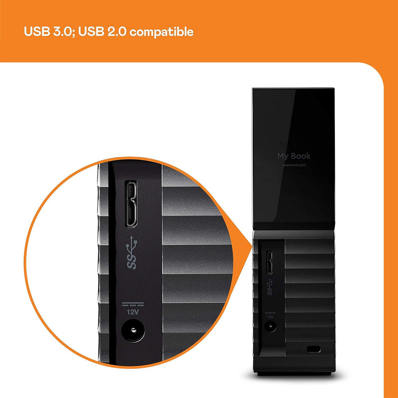 WD My Book 14TB Desktop External Hard Drive, USB 3.2 Gen 1, 256-bit AES Encryption, Auto Backup
