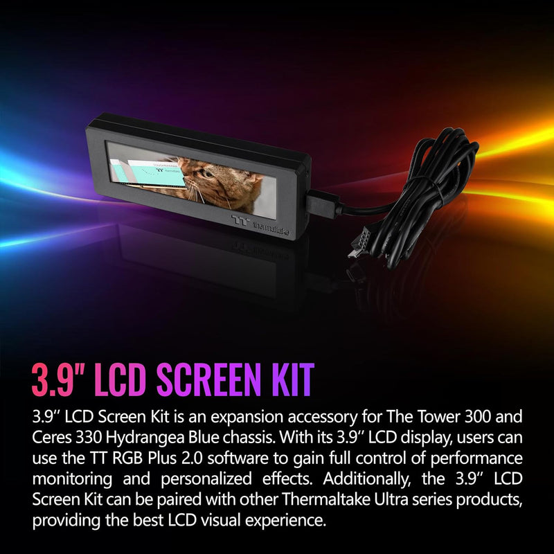 Thermaltake Tower 300/600 Series LCD Panel Kit; 3.9" LCD Display; Supported by Tt RGB Plus 2.0 Software