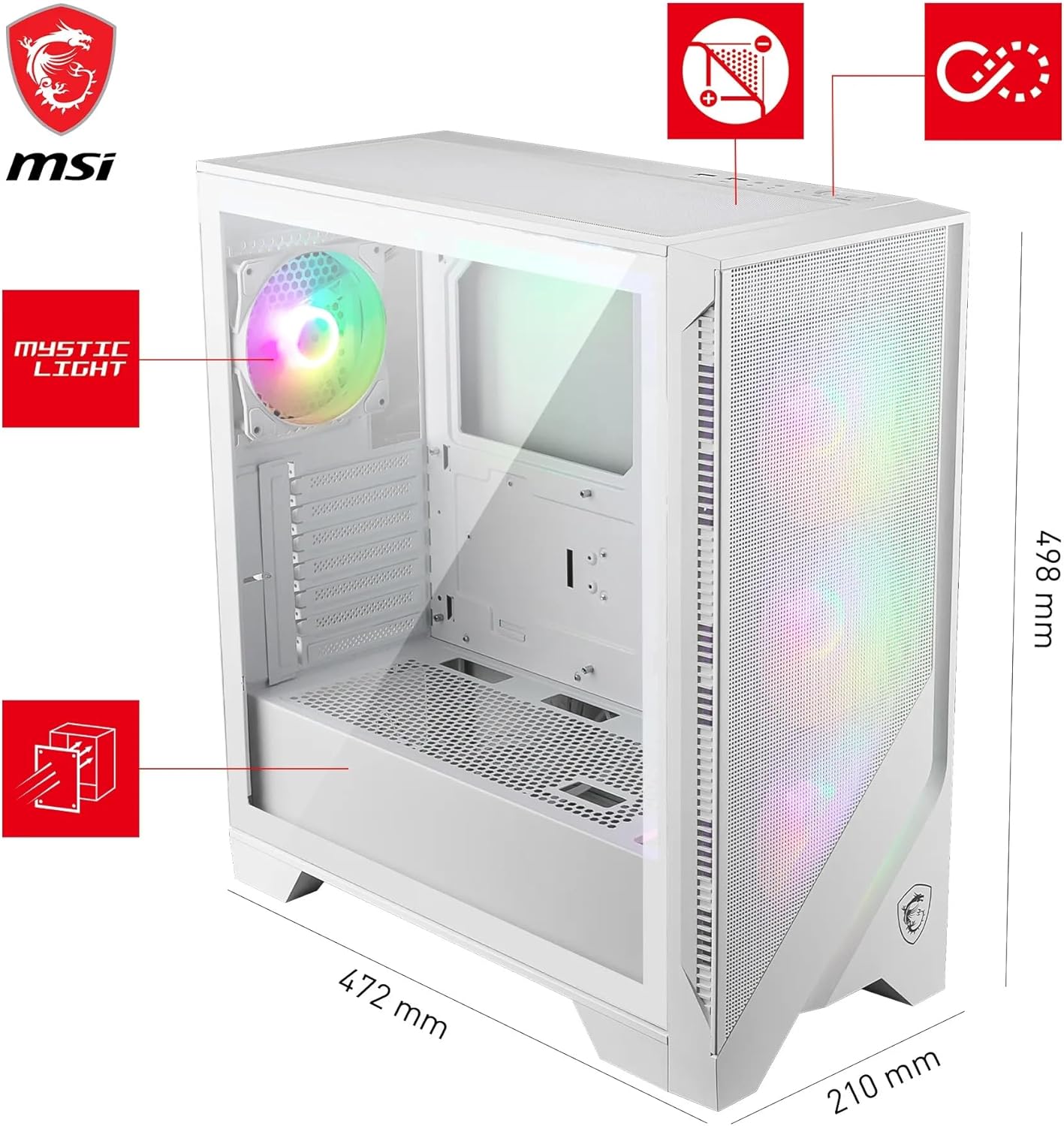 MSI - MAG FORGE 320R AIRFLOW - PC case - Medium Tower – AL-NABAA