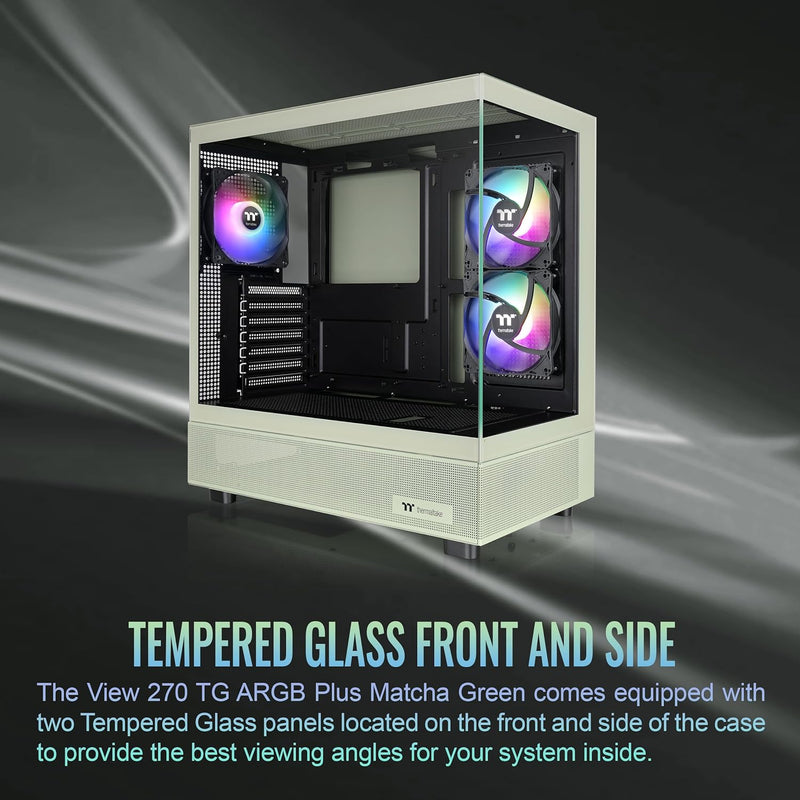 Thermaltake View 270 TG ARGB Mid Tower E-ATX Case; 3x120mm ARGB Fans Included; Support Up to 360mm Radiator; Front & Side Dual Tempered Glass Panel