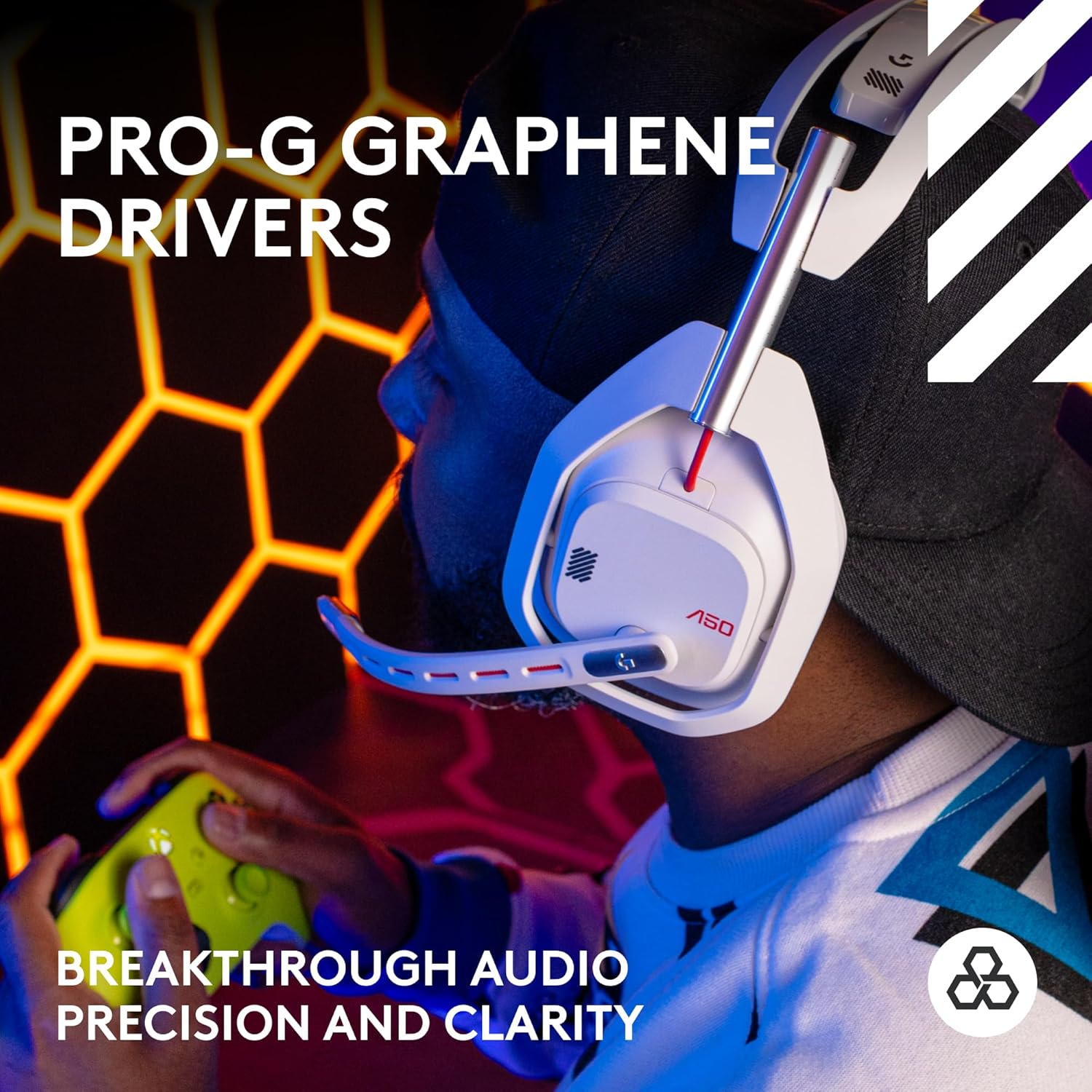 Logitech G Astro A50 Gen 5 Wireless Gaming Headset – LIGHTSPEED 24-bit, PRO-G Graphene Drivers, PLAYSYNC Audio, 24 h Battery