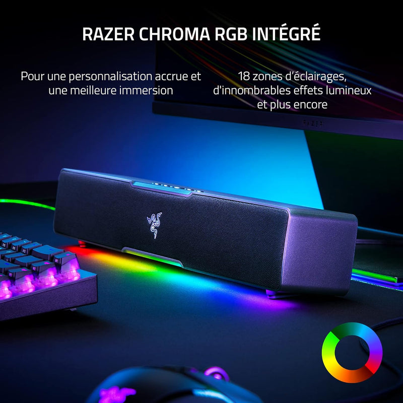 Razer Leviathan V2 X: مكبر صوت للكمبيوتر الشخصي مع برامج تشغيل كاملة النطاق - Chroma RGB - توصيل الطاقة والصوت عبر USB من النوع C - Bluetooth 5.0 - للكمبيوتر الشخصي والكمبيوتر المحمول والهواتف الذكية والأجهزة اللوحية ونينتندو سويتش