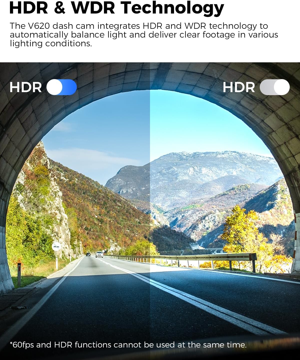 Lingdu V620 4K Front and Rear Dash Cam – WiFi6, 4K+1K HDR, 64GB Card Included, Voice Control, ADAS, GPS, Night Vision, Motion Detection, 24H Parking Mode, Upgraded Timeline Playback APP