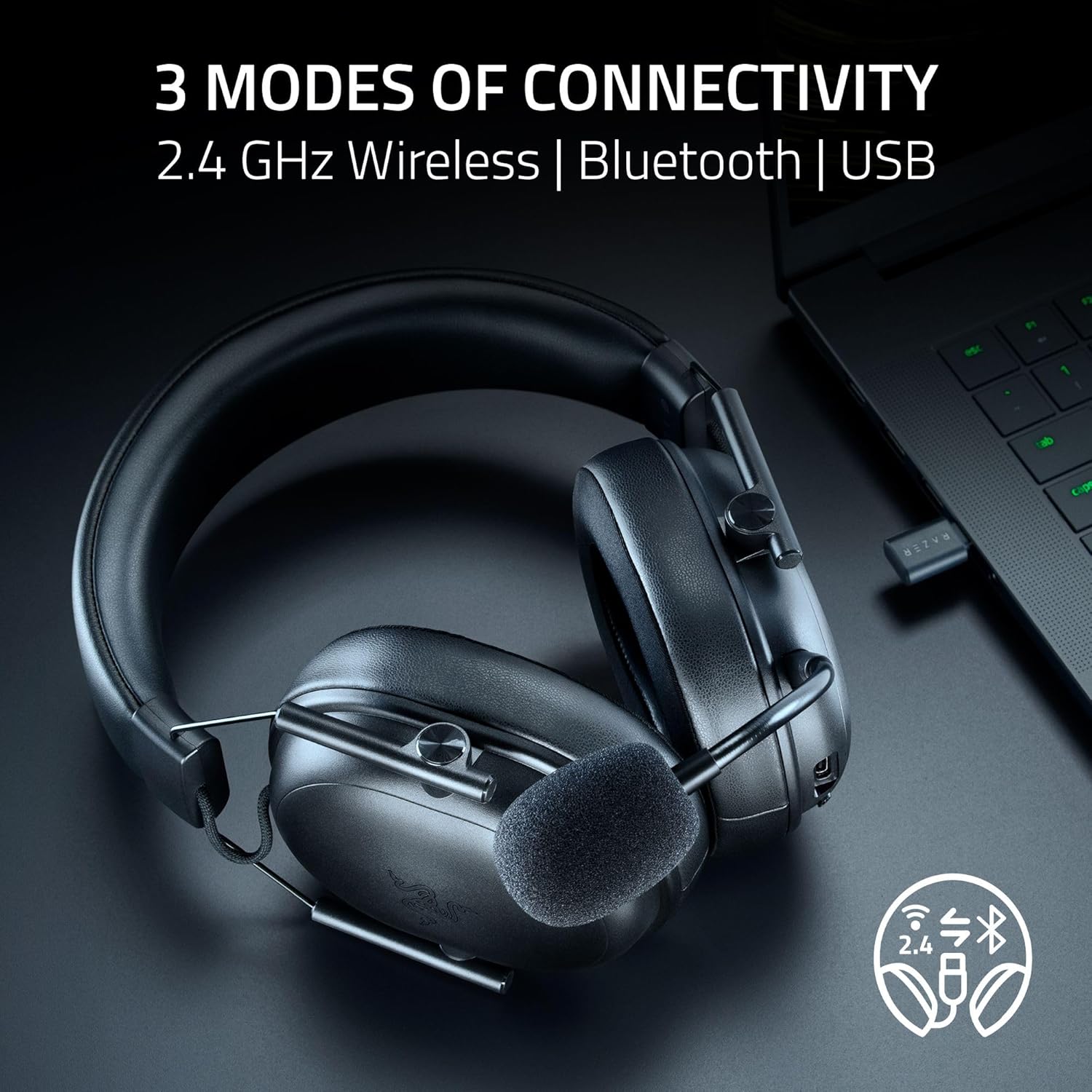 Razer BlackShark V3 X HyperSpeed Wireless Gaming Headset, 50mm Drivers, HyperSpeed 2.4GHz Wireless, Detachable Mic, 70H Battery Life, Lightweight 270g Esports Headset for PC/PS5/Xbox/Mobile