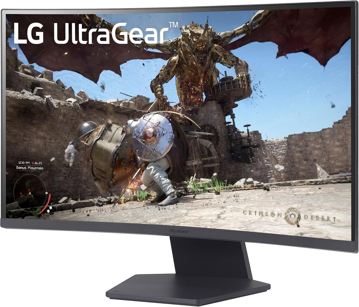 LG UltraGear 27GS60QC-B 27" QHD Curved Gaming Monitor, 2560×1440, 180Hz, 1ms GtG, VA, HDR10, sRGB 99%, AMD FreeSync, VESA AdaptiveSync, 1000R Curved
