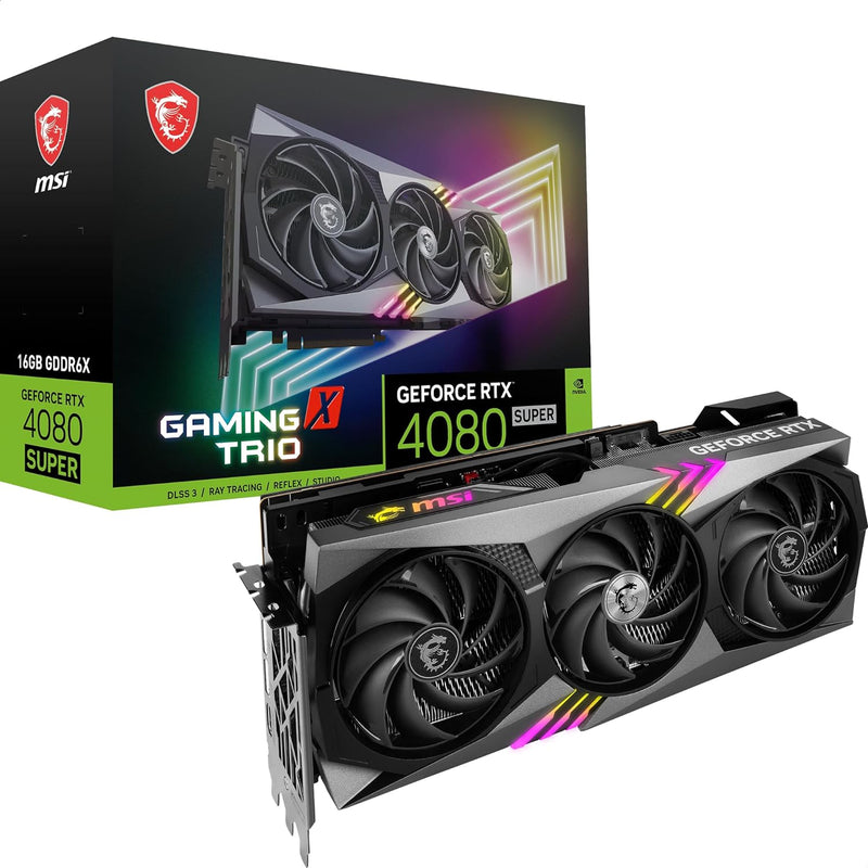 MSI GeForce RTX 4080 SUPER 16G GAMING X TRIO - 16GB GDDR6X, 2610 MHz, PCI Express Gen 4, 256-bit, 3x DP v 1.4a, HDMI 2.1a (Supports 4K & 8K HDR)