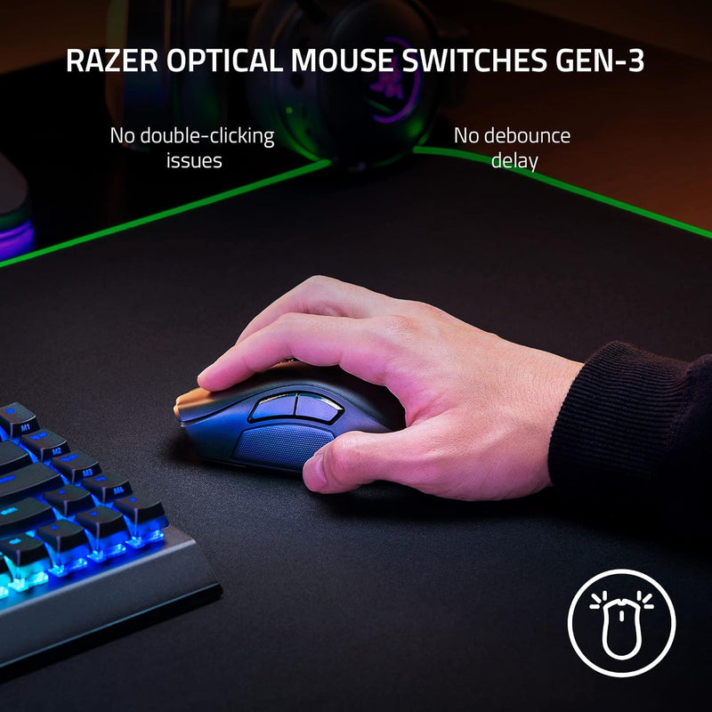 ماوس الألعاب اللاسلكي Razer Naga V2 Pro: لوحة جانبية قابلة للتبديل مع تكوينات 2، 6، 12 زرًا - التركيز + مستشعر بصري 20K DPI - أسرع مفتاح ماوس للألعاب - إضاءة Chroma RGB