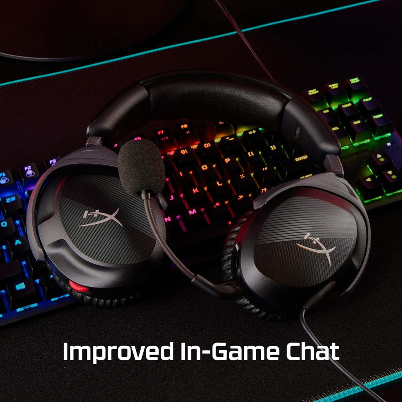 سماعة رأس HyperX Cloud Stinger 2 Greatness Refined، خفيفة الوزن سلكية فوق الأذن مع ميكروفون، وظيفة الدوران لكتم الصوت، برامج تشغيل 50 مم، متوافقة مع الكمبيوتر الشخصي - أسود