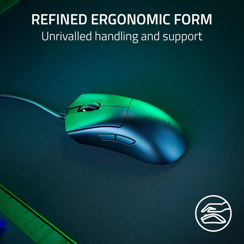 Razer DeathAdder V3 Wired Gaming Mouse: 59g Ultra Lightweight - Focus Pro 30K Optical Sensor - Fast Optical Switches Gen-3 - 8K Hz HyperPolling - 6 Programmable Buttons - Ergonomic- Black