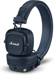 Marshall Major V Wireless On-Ear Bluetooth Headphones - 100+ Hr Playtime - Detachable Audio Cable - Microphone for Calls - Lightweight, Foldable Design for Travel - Midnight Blue