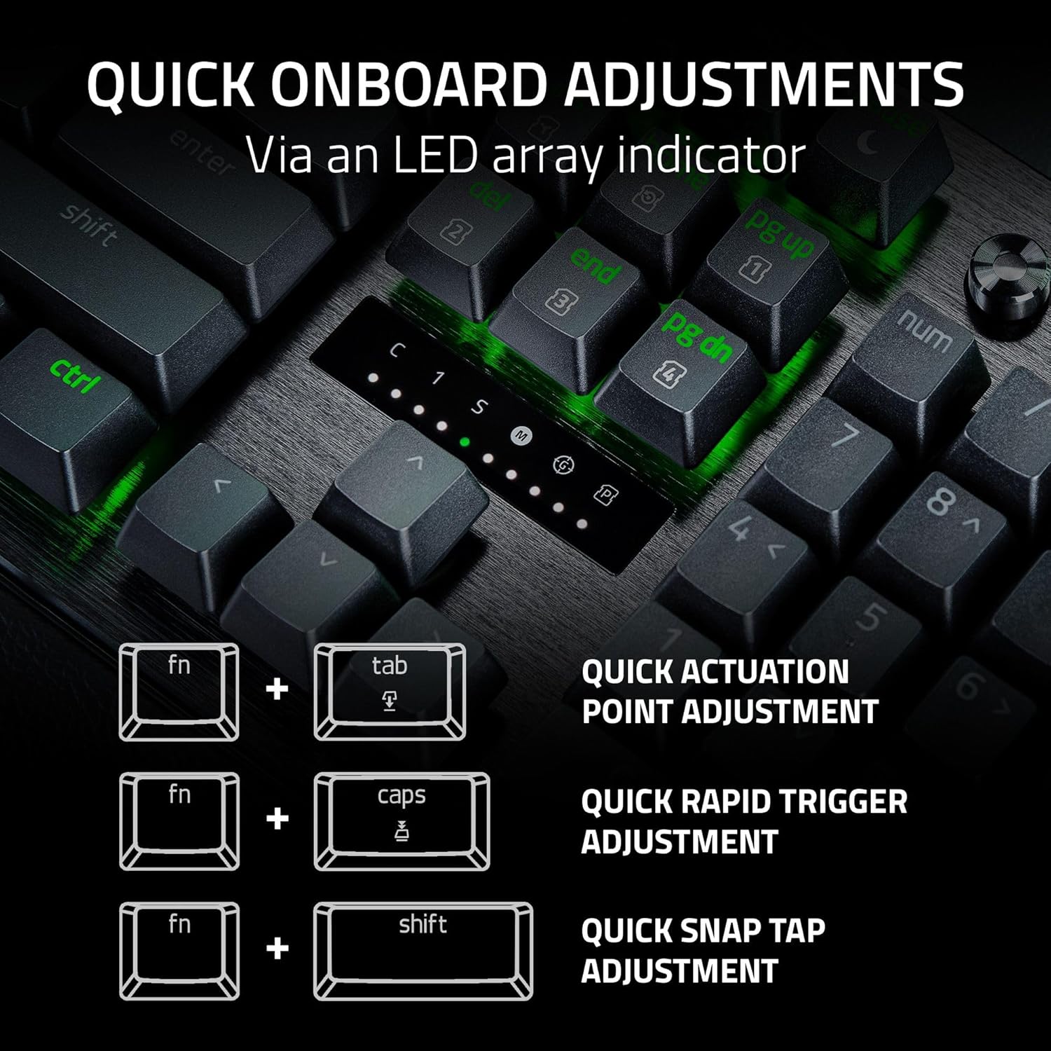 Razer Huntsman V3 Pro Esports Gaming Keyboard: Analog Optical Switches - Razer Snap Tap - Rapid Trigger - Adjustable Actuation - Media Keys & Dial - Doubleshot PBT Keycaps - Wrist Rest - Black