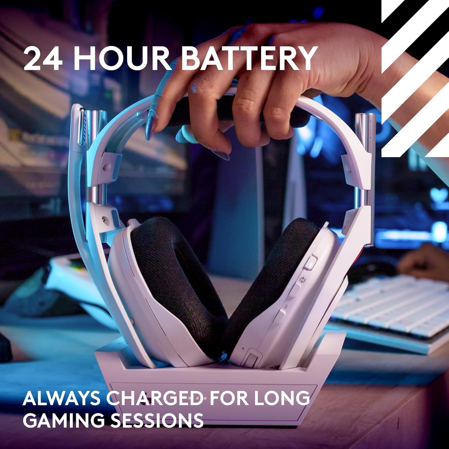 Logitech G Astro A50 Gen 5 Wireless Gaming Headset – LIGHTSPEED 24-bit, PRO-G Graphene Drivers, PLAYSYNC Audio, 24 h Battery