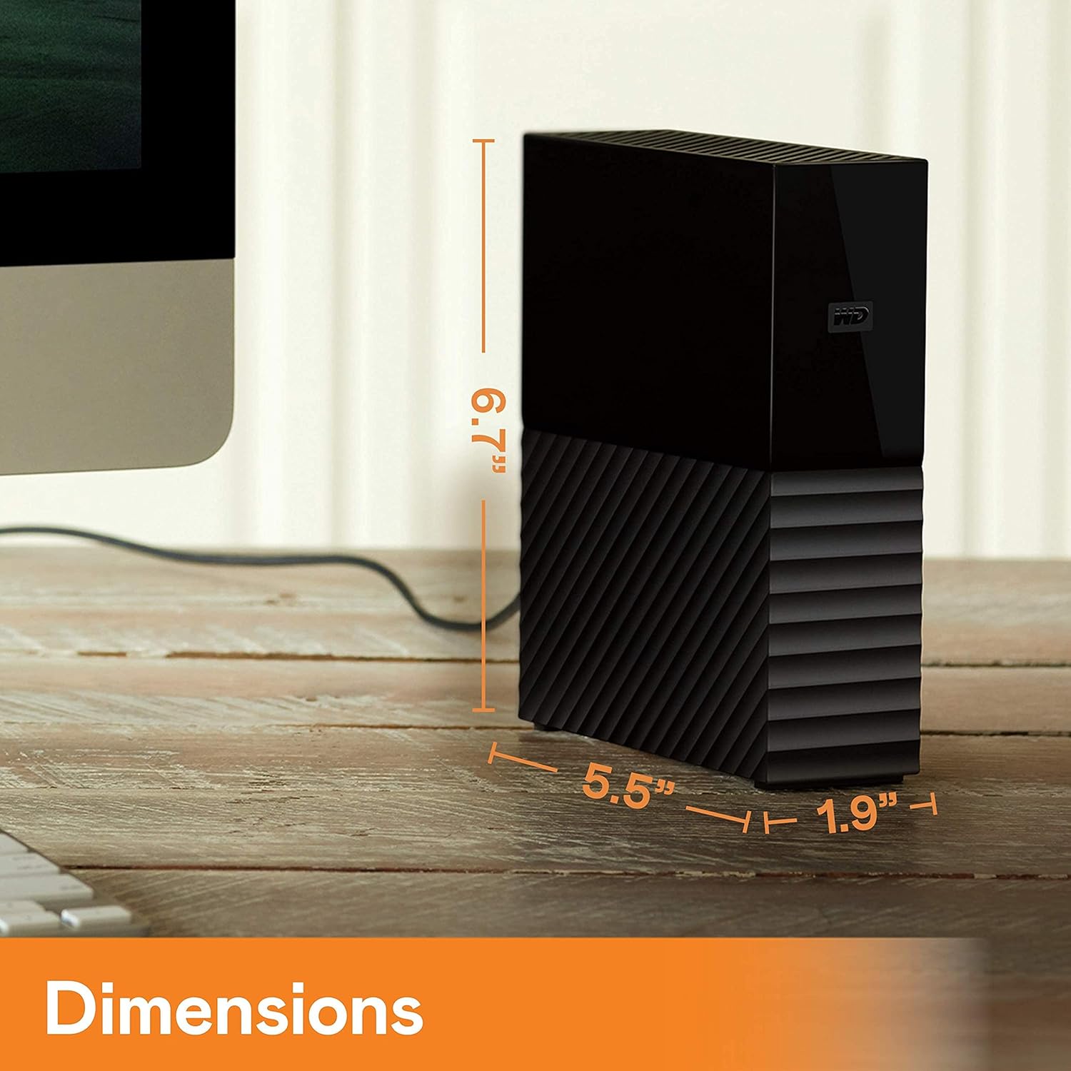 قرص صلب خارجي WD My Book سعة 12 تيرابايت لسطح المكتب، USB 3.0، تشفير AES 256 بت، نسخ احتياطي تلقائي