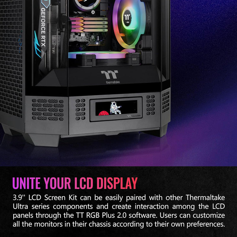 Thermaltake Tower 300/600 Series LCD Panel Kit; 3.9" LCD Display; Supported by Tt RGB Plus 2.0 Software