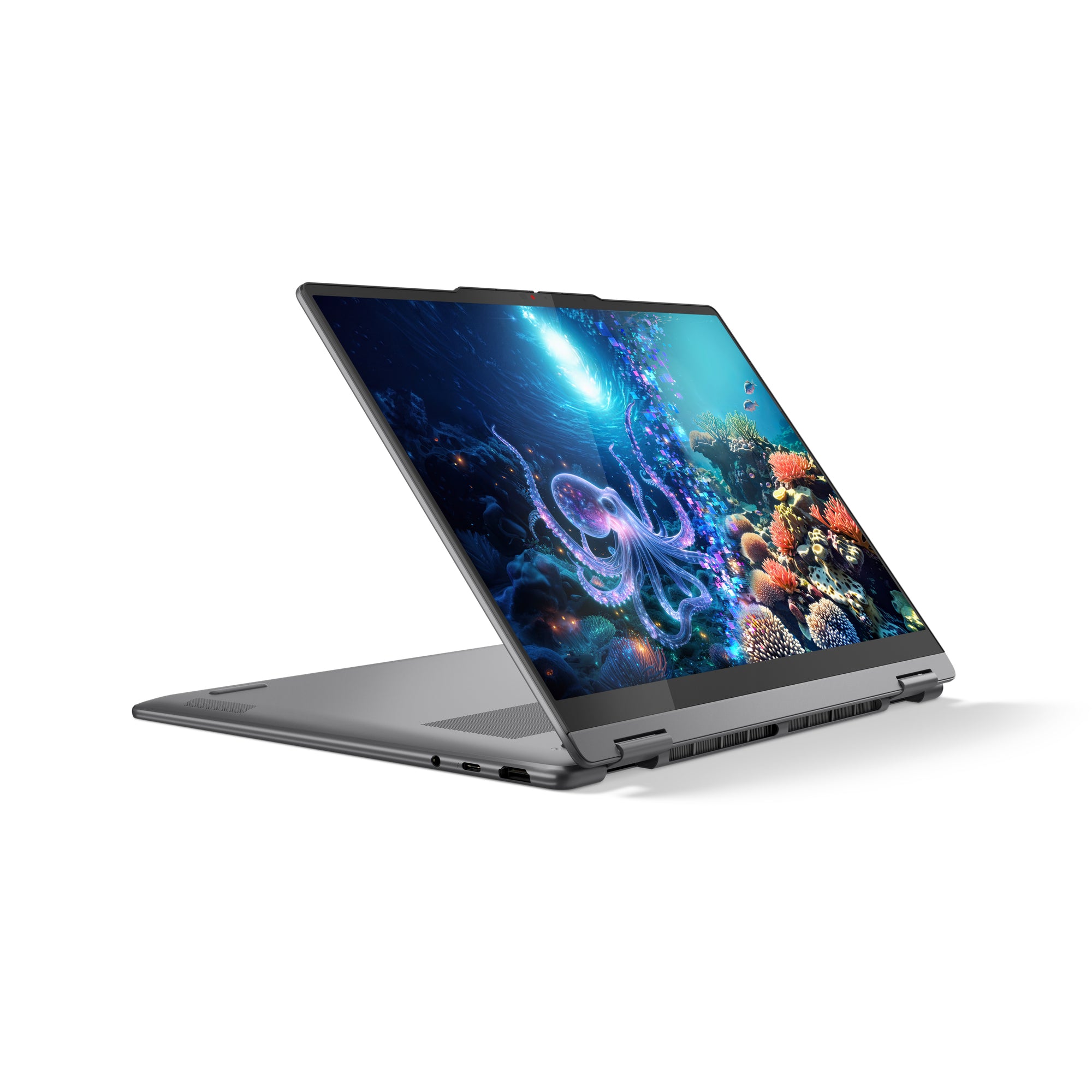 كمبيوتر محمول Lenovo Yoga 7 2-in-1 14ILL10 83JQ00B3PS - شاشة لمس OLED 60Hz مقاس 14 بوصة - معالج Intel Core Ultra 7 256V - ذاكرة وصول عشوائي (RAM) سعة 16 جيجابايت - قرص SSD سعة 512 جيجابايت - نظام تشغيل مشترك - نظام تشغيل Windows 11 PRO K
