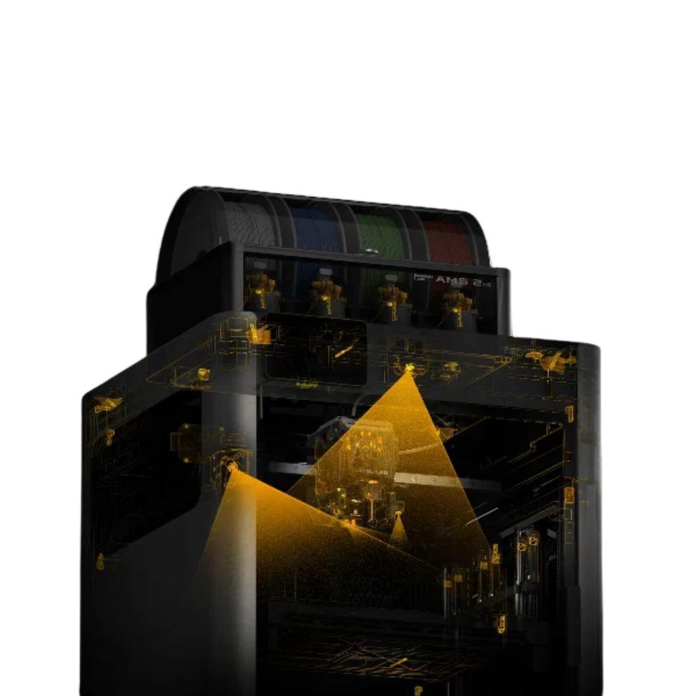 Bambu Lab H2C Combo 3D Printer with AMS 2 Pro – Vortek Hotend Change System, 330 × 320 × 325 mm Build Volume, 1000 mm/s Speed, 350°C Hotend, 65°C Heated Chamber, Multi-Material Printing, AI Monitoring