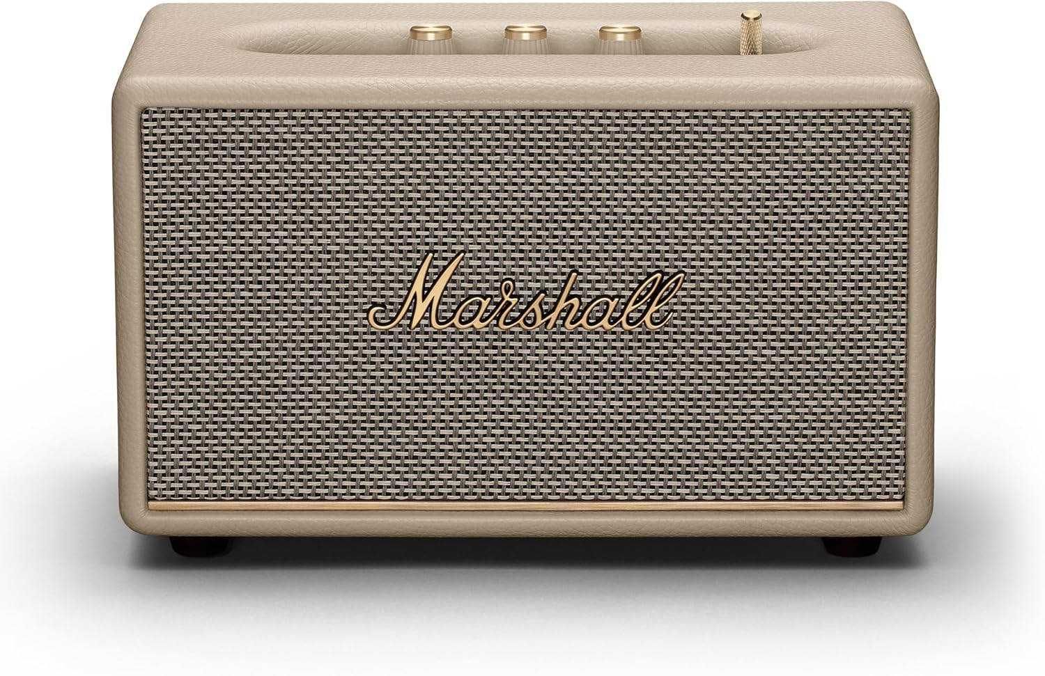 مكبر صوت Marshall Acton III Bluetooth المنزلي - صوت ستيريو عالٍ مع تحكم في الجهير والطبقات العالية، يعمل بالكهرباء، مدخل مساعد 3.5 مم