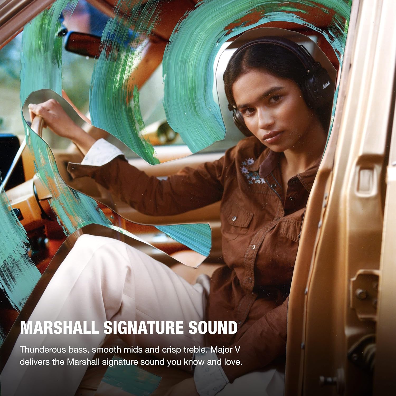 Marshall Major V Bluetooth Headphones - Foldable Bluetooth Wireless Headphones Bluetooth with 100+ Hours of Playtime