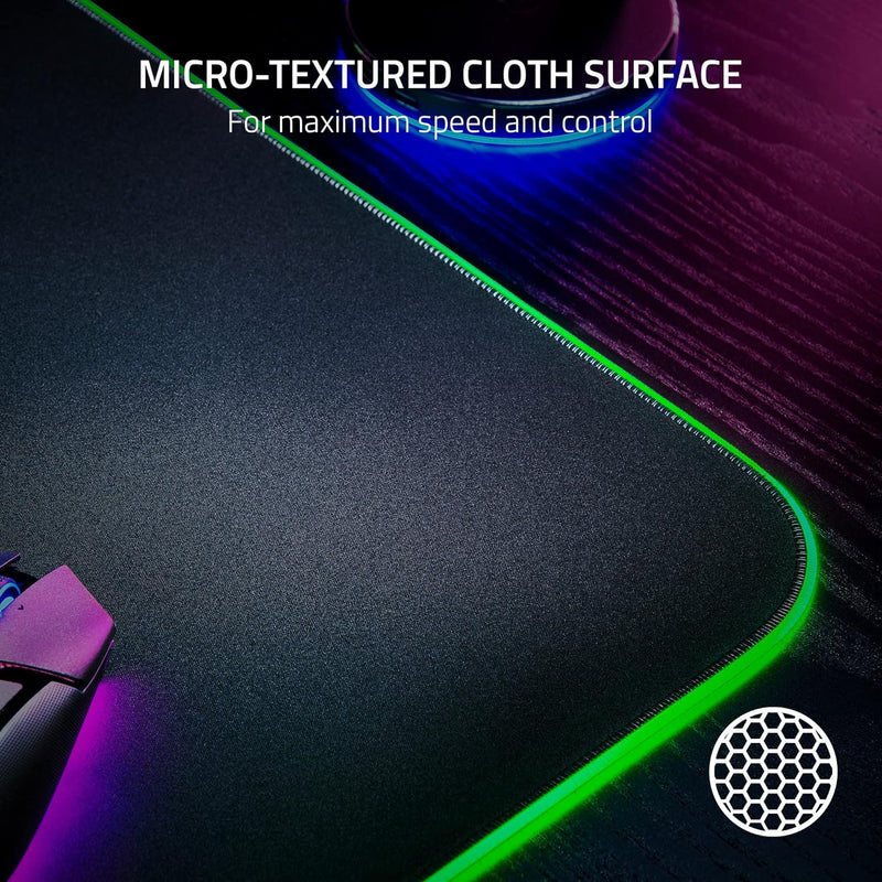 Razer Goliathus Chroma 3XL Gaming Mouse Pad: Micro-Textured Cloth Surface - Large to Cover Desk Setup - Chroma RGB - Optimized for All Sensitivity Settings and Sensors - Non-Slip Rubber Base