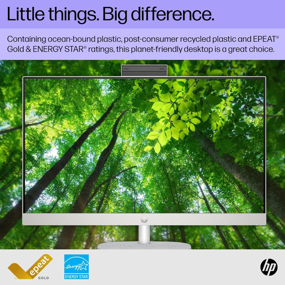 كمبيوتر HP الكل في واحد 24-cr1010ne - شاشة 24 بوصة FHD 60 هرتز - معالج Intel Core Ultra 5 125U - ذاكرة عشوائية 16 جيجابايت - قرص تخزين SSD بسعة 512 جيجابايت - بطاقة رسومات مشتركة - نظام تشغيل ويندوز 11 برو K