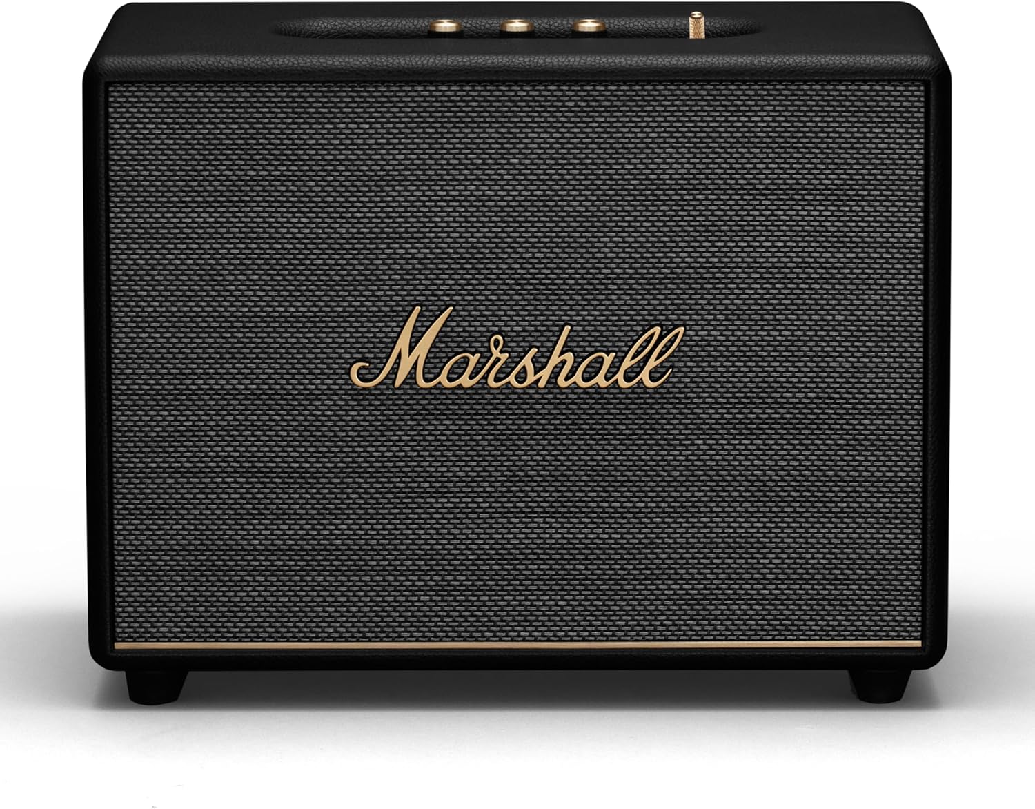 Marshall Woburn III Bluetooth Home Speaker - Loud Stereo Sound with Bass and Treble Controls , Plug-in Powered , Record Player Compatible , HDMI, RCA, 3.5mm Aux Inputs - Black