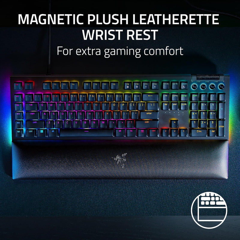 Razer BlackWidow V4 -Yellow Mechanical Switches I 6 Dedicated Macro Keys I 2-Side Underglow and Per-Key Lighting I Mechanical Gaming Keyboard Chroma RGB- Black