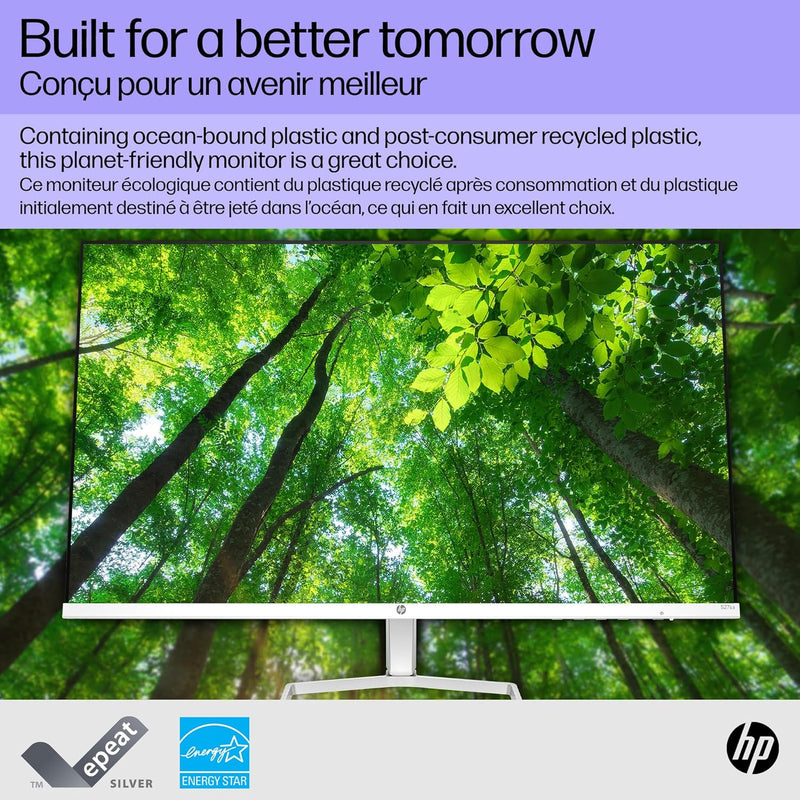 HP Series 5 27 inch FHD Monitor, Full HD Display (1920 x 1080), IPS Panel, 99% sRGB, 1500:1 Contrast Ratio, 300 nits, Eye Ease with Eyesafe Certification, 527sa