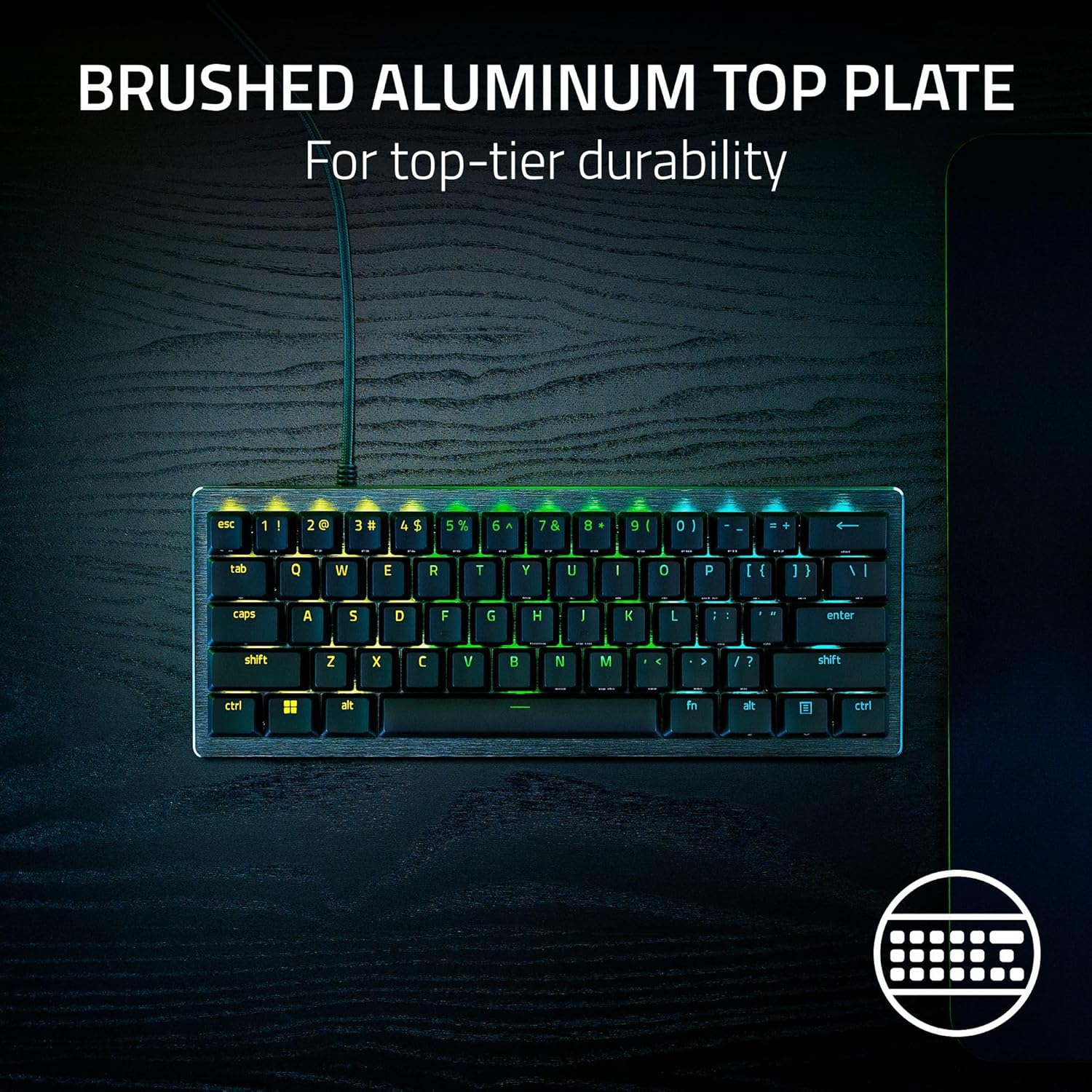 Razer Huntsman V3 Pro Mini - لوحة مفاتيح سلكية بصرية تناظرية بنسبة 60% للألعاب الرياضية الإلكترونية