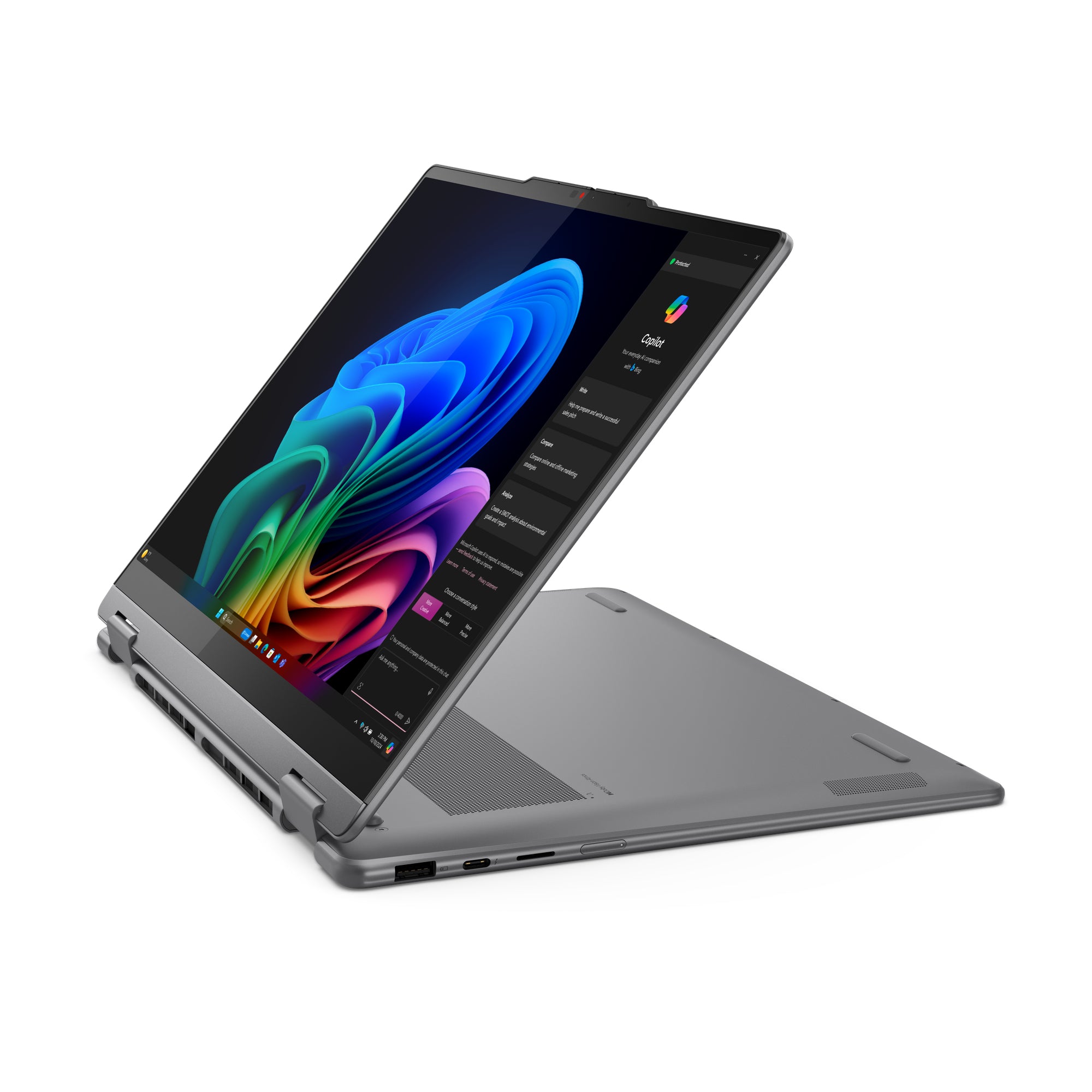 كمبيوتر محمول Lenovo Yoga 7 2-in-1 14ILL10 83JQ00B3PS - شاشة لمس OLED 60Hz مقاس 14 بوصة - معالج Intel Core Ultra 7 256V - ذاكرة وصول عشوائي (RAM) سعة 16 جيجابايت - قرص SSD سعة 512 جيجابايت - نظام تشغيل مشترك - نظام تشغيل Windows 11 PRO K