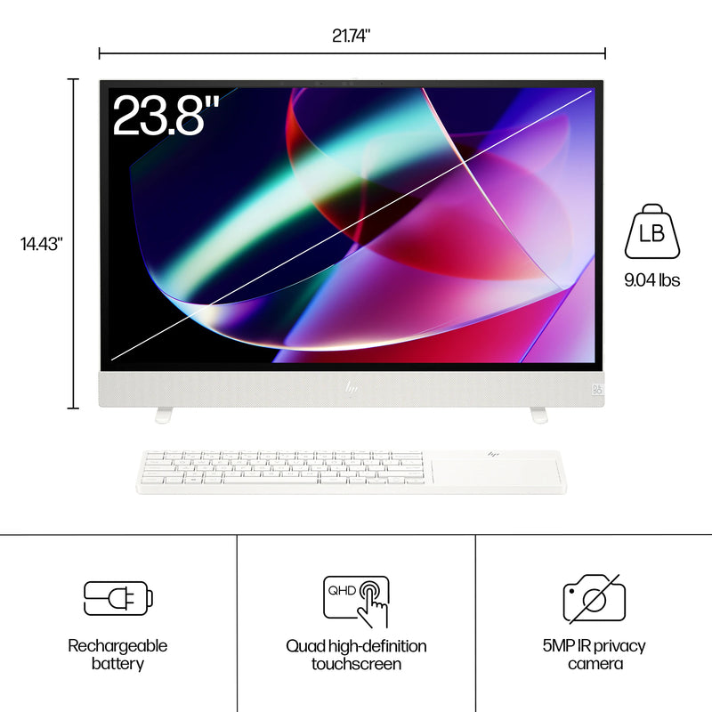 HP Envy Move All-in-One 24-cs0000ne AiO 24" 2K touch screen - Core i5-1335U - 16GB RAM - 1TB SSD - Shared - WIN 11 (White)