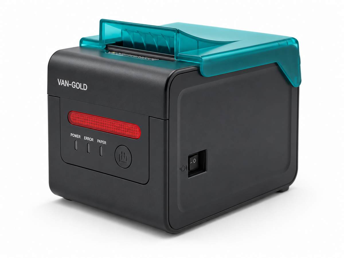 VANGOLD VG-80300K 80mm Thermal POS Receipt Printer, 300mm/s, 203 DPI, USB & LAN, Auto Cutter, Kitchen Alarm, Water & Oil Resistant