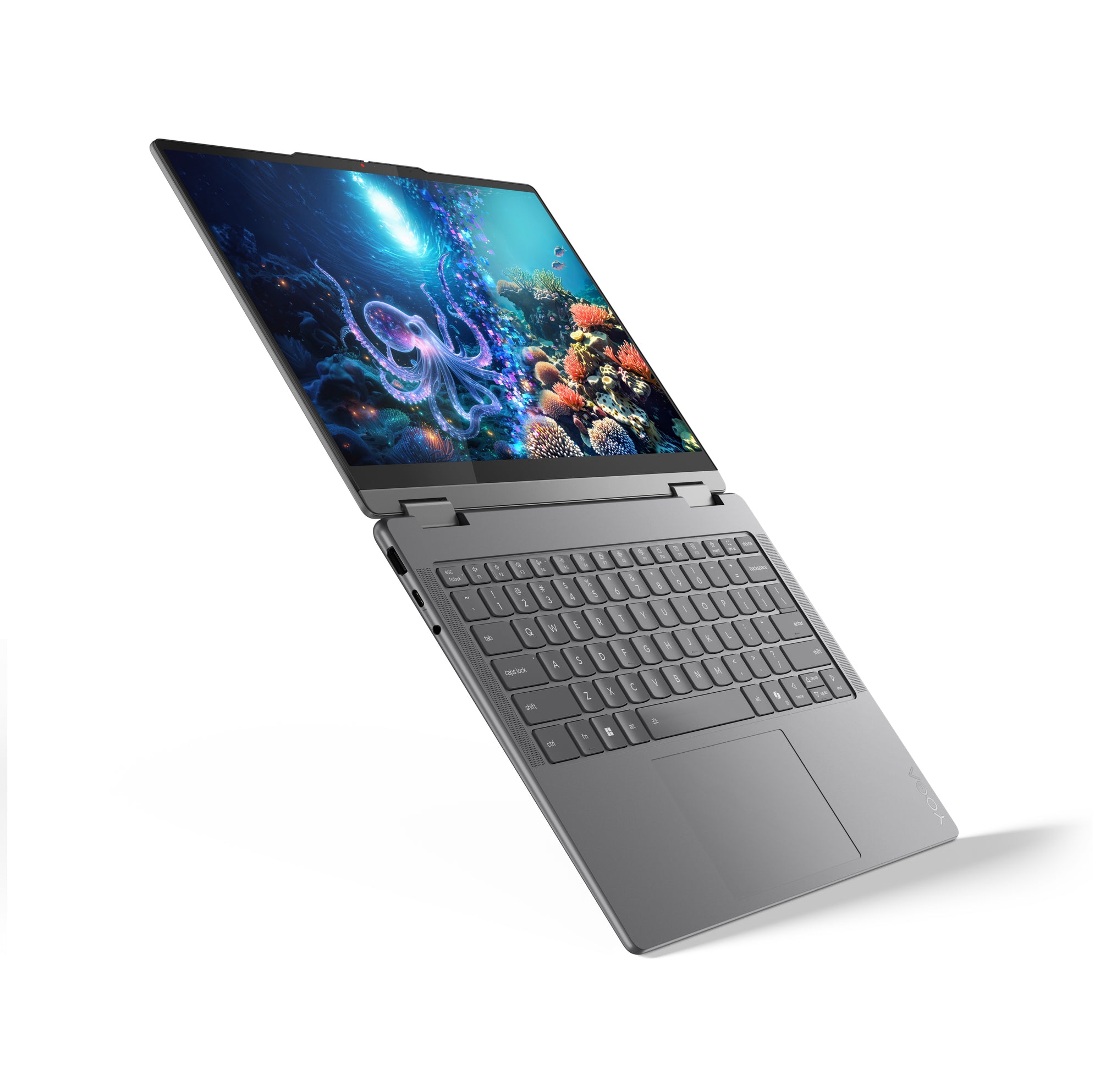 كمبيوتر محمول Lenovo Yoga 7 2-in-1 14ILL10 83JQ00B3PS - شاشة لمس OLED 60Hz مقاس 14 بوصة - معالج Intel Core Ultra 7 256V - ذاكرة وصول عشوائي (RAM) سعة 16 جيجابايت - قرص SSD سعة 512 جيجابايت - نظام تشغيل مشترك - نظام تشغيل Windows 11 PRO K