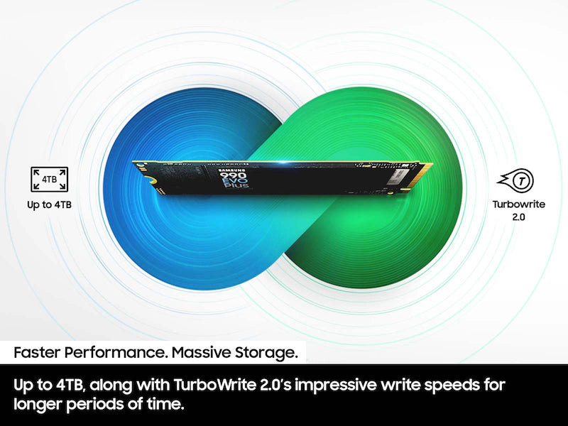 Samsung 990 EVO Plus 2TB NVMe PCIe Gen 5.0 M.2 SSD – Up to 7,250 MB/s Read, 6,300 MB/s Write, Intelligent TurboWrite 2.0, HMB Technology