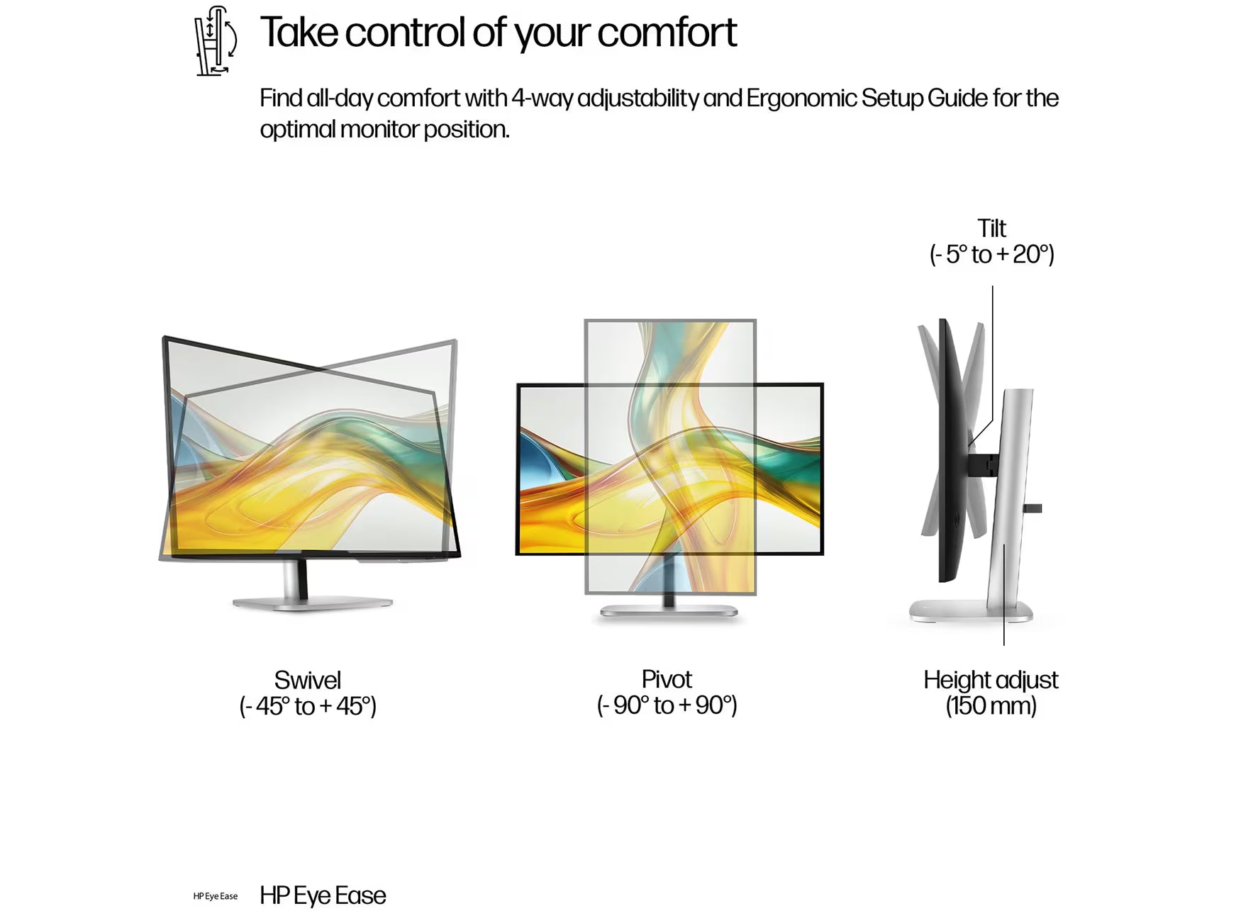 HP Series 5 Pro 27″ QHD Monitor  527pq  – 2560×1440 IPS, 100 Hz, 350 nits, 100% sRGB, 4‑Way Ergonomic, USB‑A/B Hub