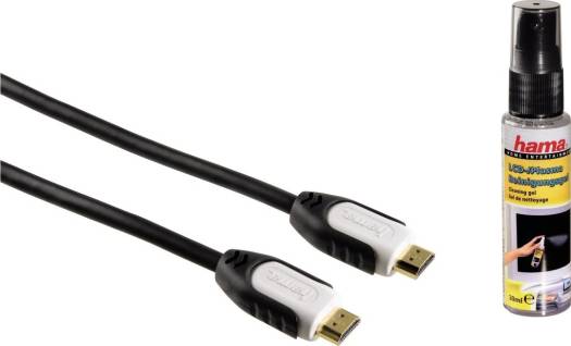 Hama 56595 High Speed HDMI Cable – 1.5m , HDMI Plug to Plug , High-Quality Audio & Video Transmission , Includes LCD/Plasma Screen Cleaning Gel