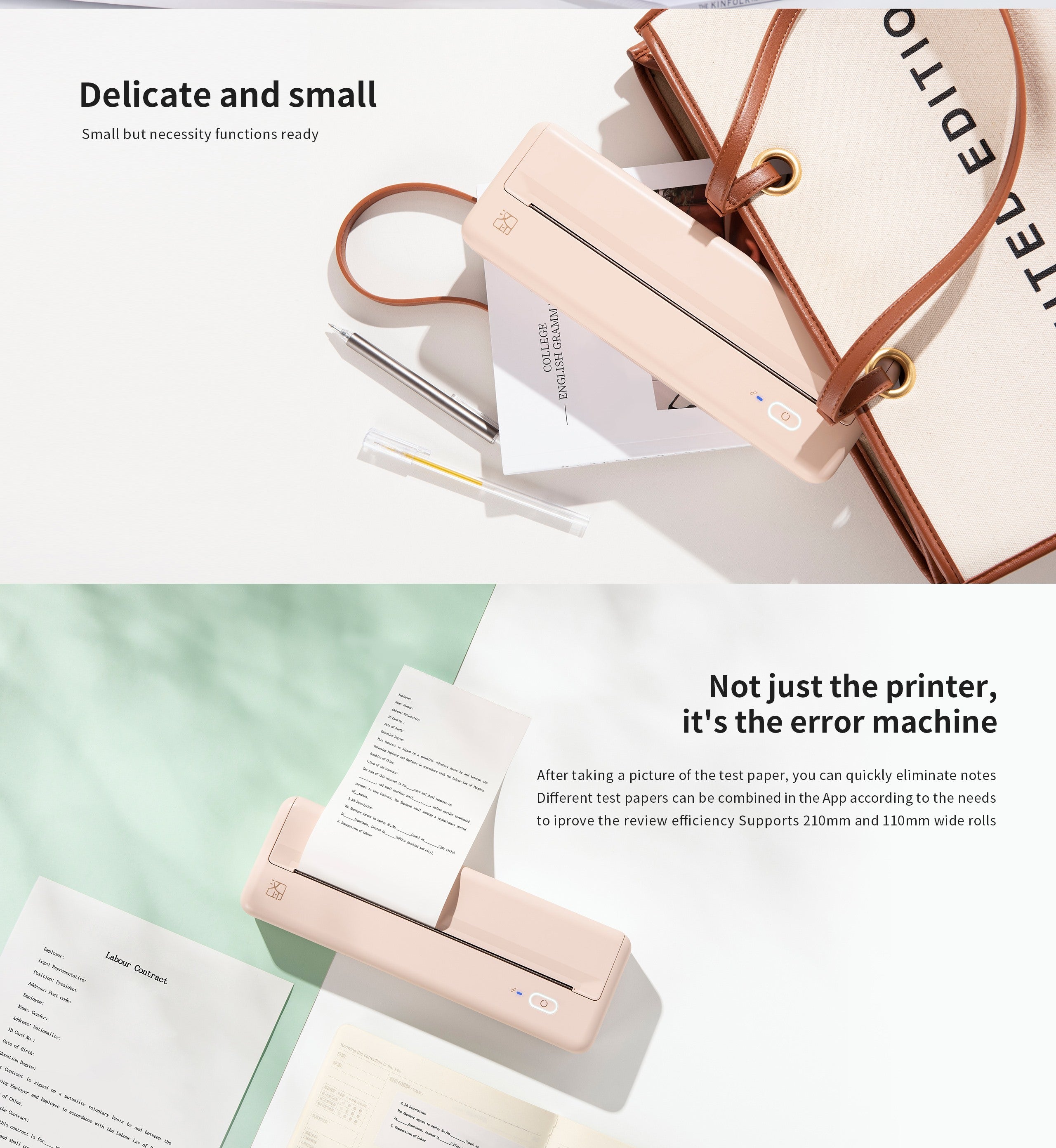 HPRT MT810 A4 Mobile Thermal Printer – 203 DPI, Bluetooth 4.0, USB-C Charging, Compact & Lightweight