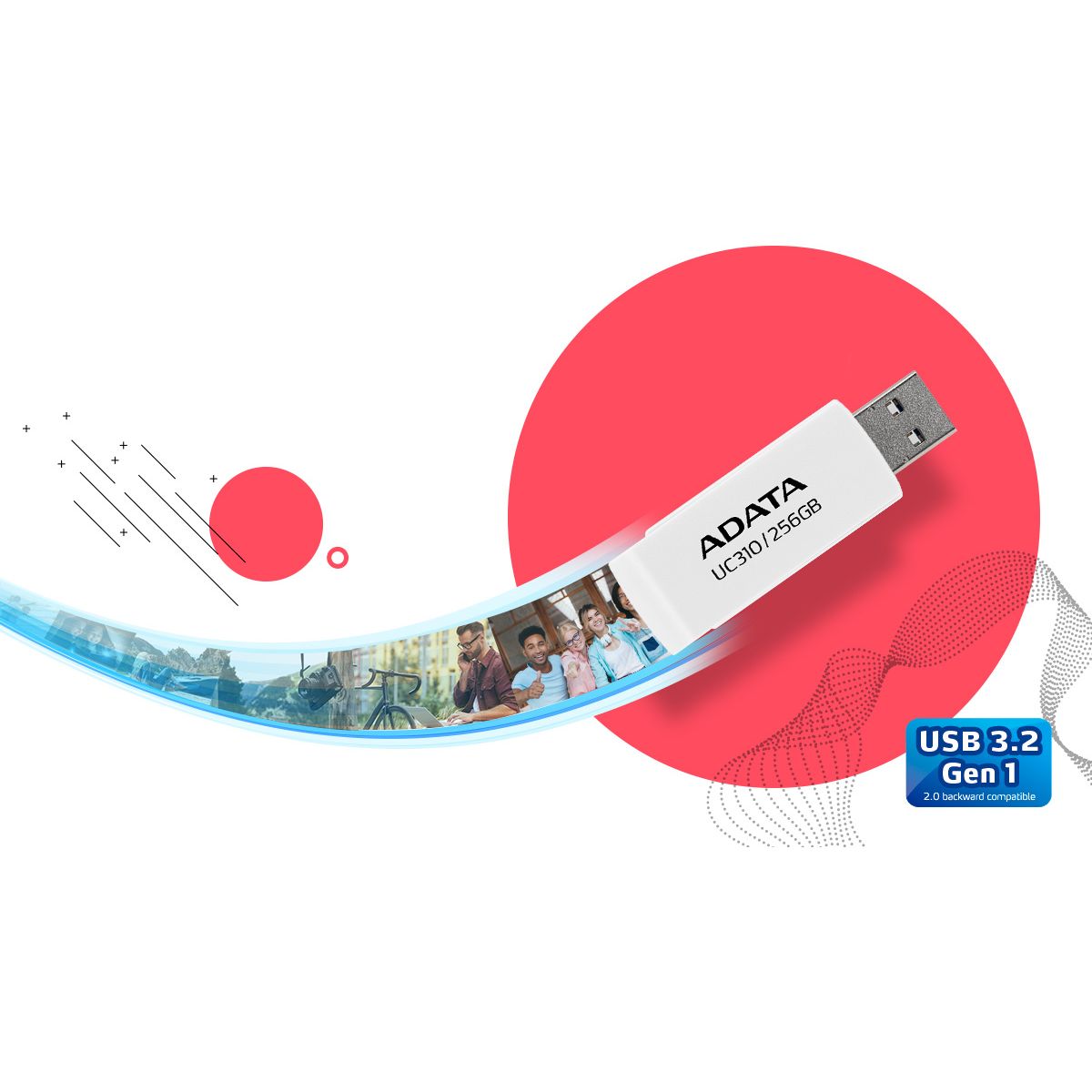 ADATA UC310 USB Flash Drive USB 3.2 Gen1 - 64GB