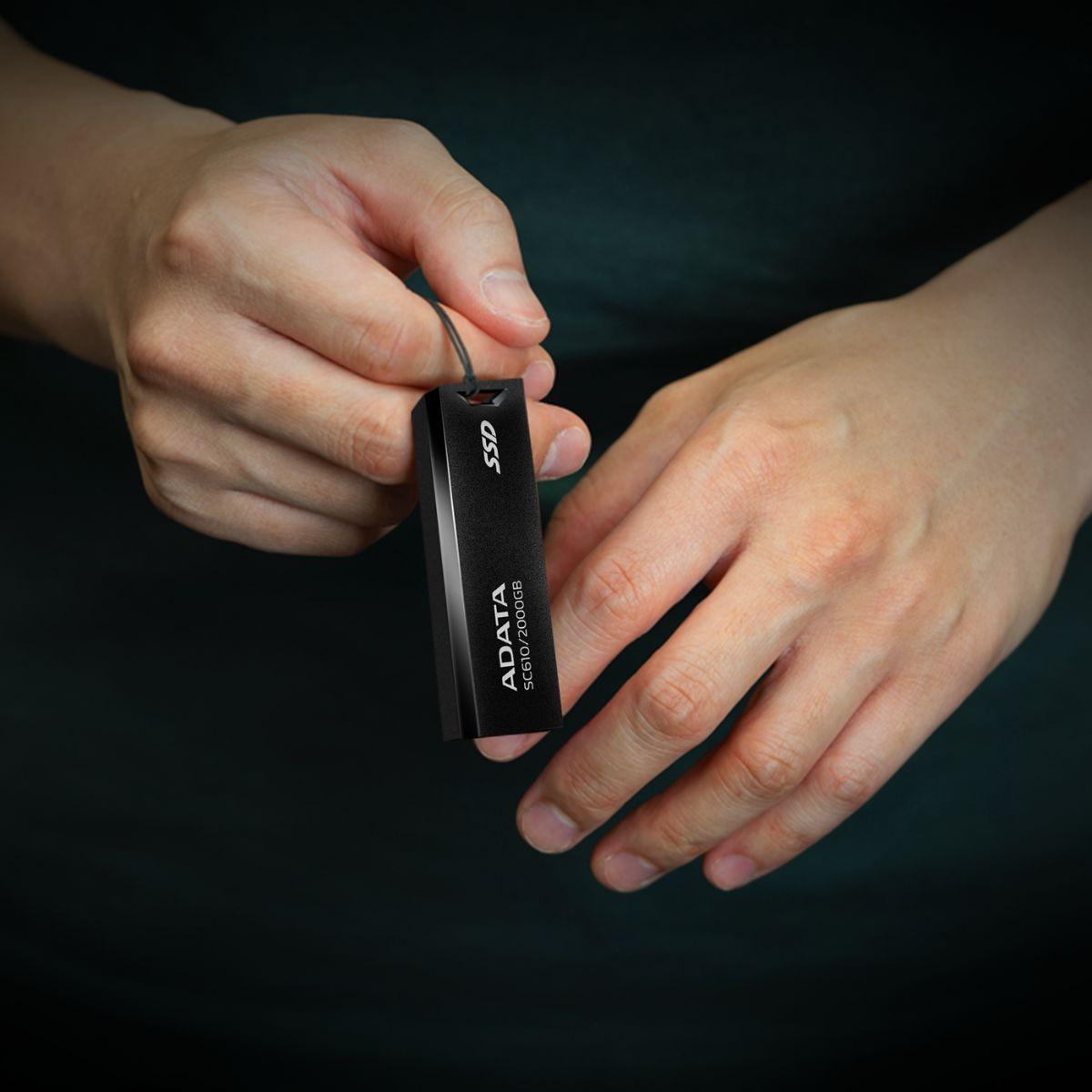 ADATA SC610 500GB USB 3.2 Gen2 External SSD – 550MB/s, Capless & Cable-Free, Pocket-Sized Portability
