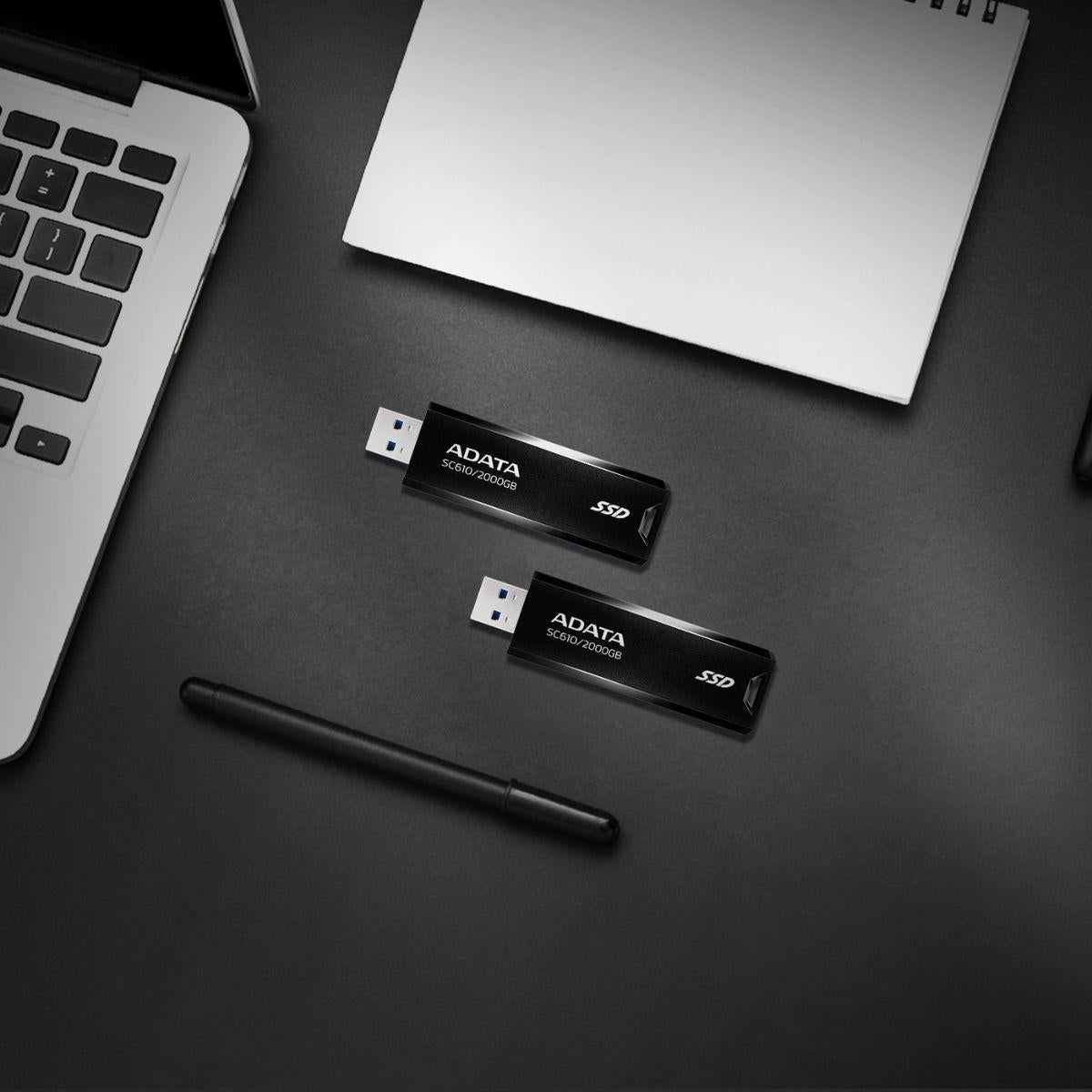 ADATA SC610 500GB USB 3.2 Gen2 External SSD – 550MB/s, Capless & Cable-Free, Pocket-Sized Portability