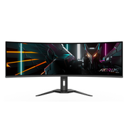 شاشة ألعاب GIGABYTE AORUS CO49DQ فائقة الاتساع مقاس 49 بوصة بتقنية QD-OLED - دقة QHD مزدوجة، معدل تحديث 144 هرتز، زمن استجابة 0.03 مللي ثانية، منفذ HDMI 2.1، 98% DCI-P3