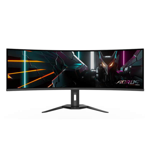 شاشة ألعاب GIGABYTE AORUS CO49DQ مقاس 49 بوصة بتقنية QHD QD-OLED مزدوجة - معدل تحديث 144 هرتز، 0.03 مللي ثانية، منفذ HDMI 2.1، 99% DCI-P3، تقنية OLED Care