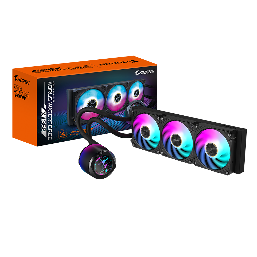 AORUS WATERFORCE X II 360 Liquid Cooler – 360mm Radiator, LCD AORUS WATERFORCE X II 360 Liquid Cooler – 360mm Radiator, LCD
