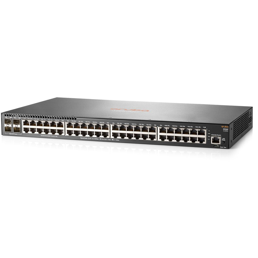 HPE Aruba 2930F JL260A 52-Port Managed Layer 3 Switch, 48 Gigabit Ethernet Ports, 4 SFP Uplinks, 104Gbps, Non-PoE, Rackmount